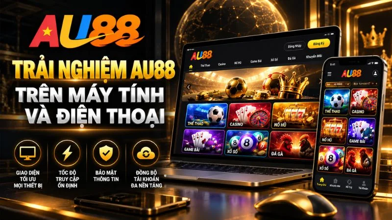 Trải nghiệm AU88 trên máy tính và điện thoại